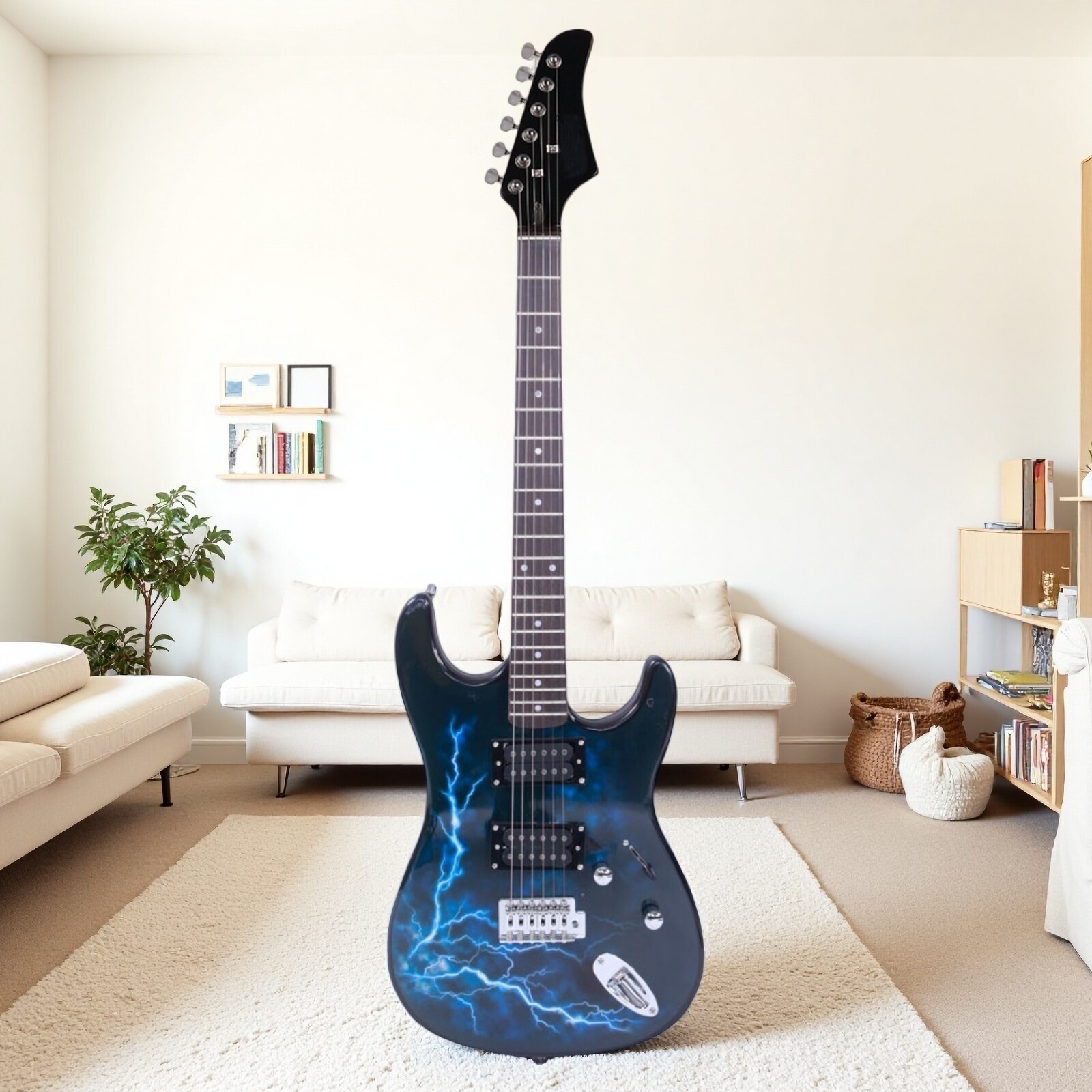 ST Electric Guitar Set – Basswood, HH Pickups, Lightning & Rosewood ​Fretboard