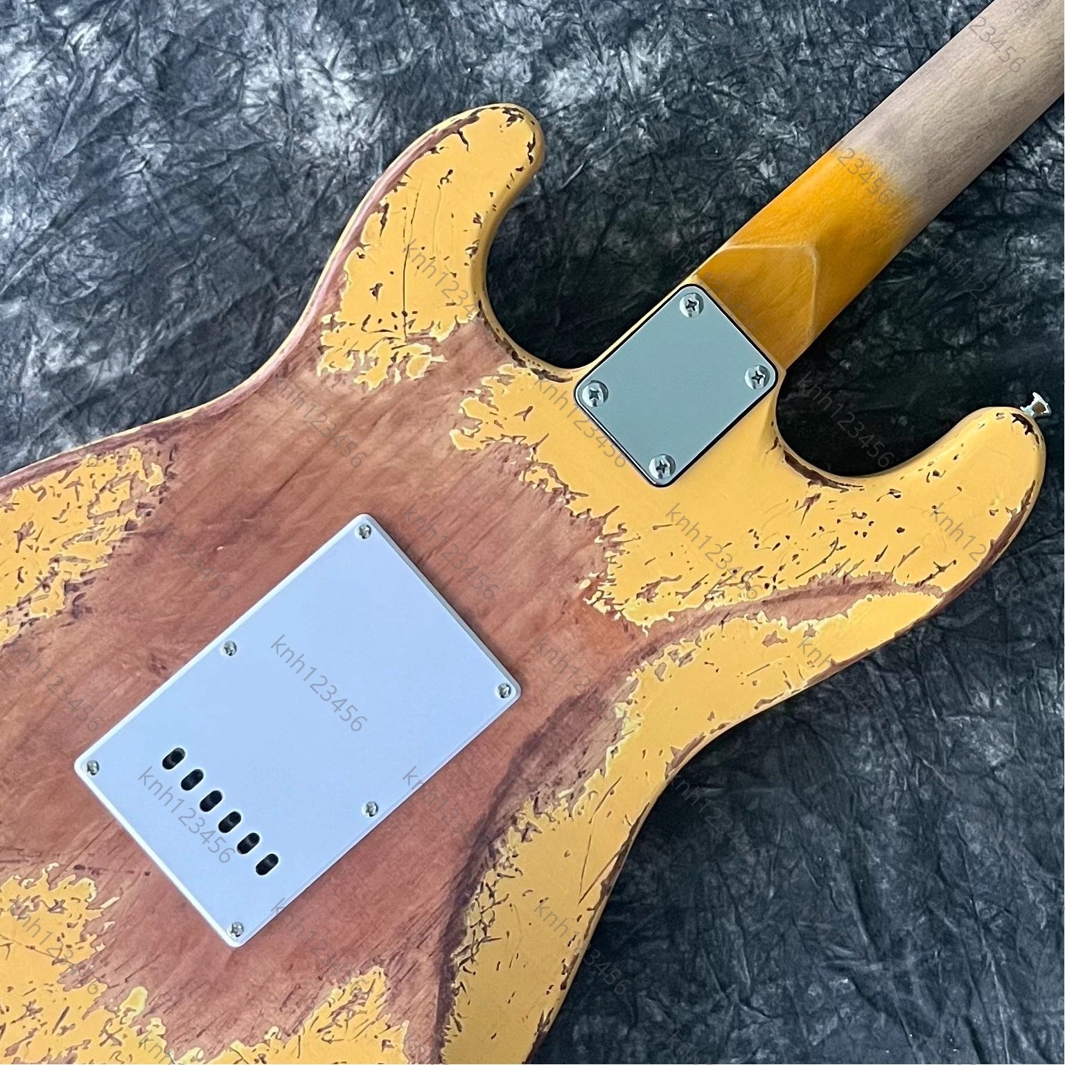 Vintage Worn Double Cut Electric Guitar SSS Pickups Tremolo Bridge Free Ship