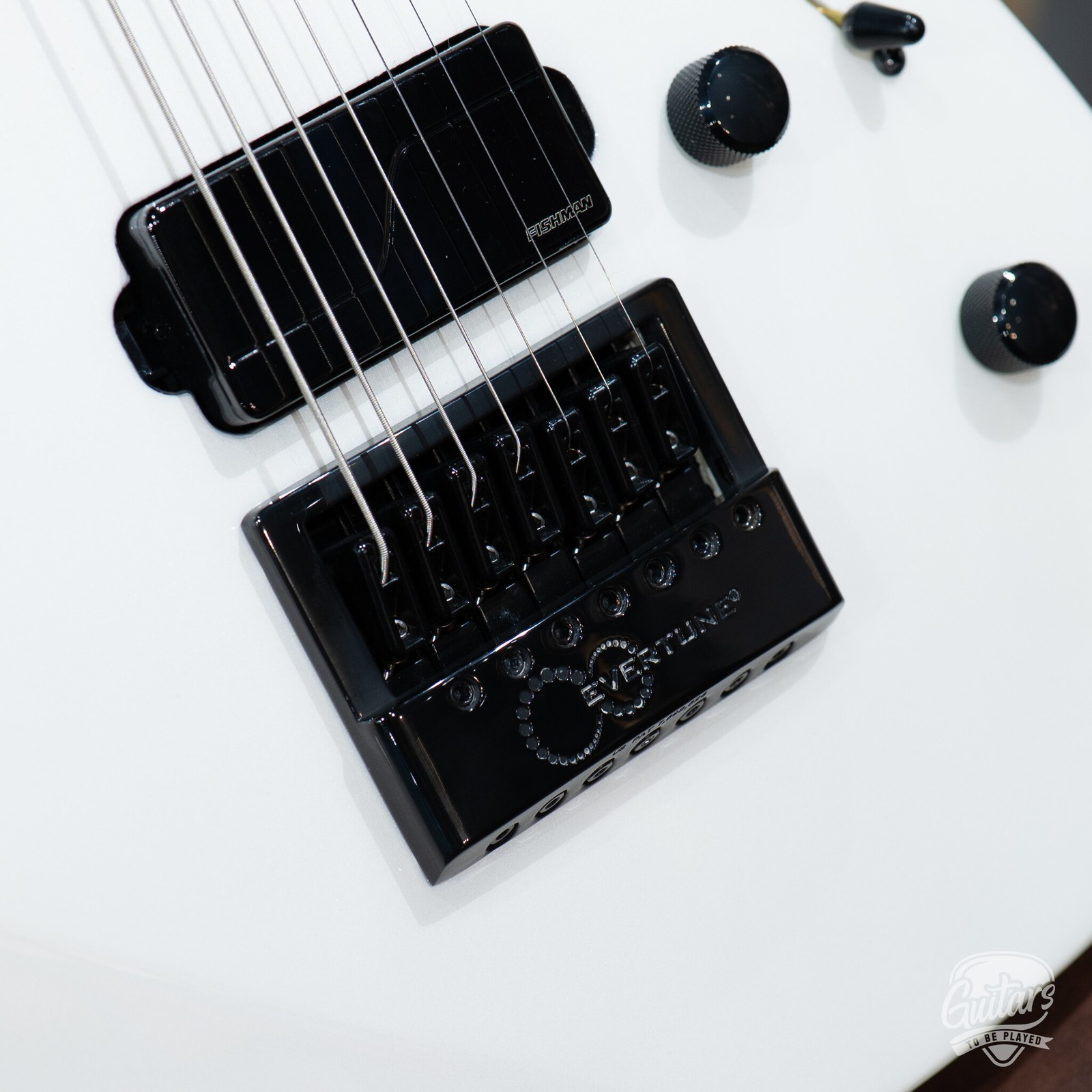 ESP E-II M-II 7B Baritone 7-String Evertune Guitar w/ Case – Pearl White