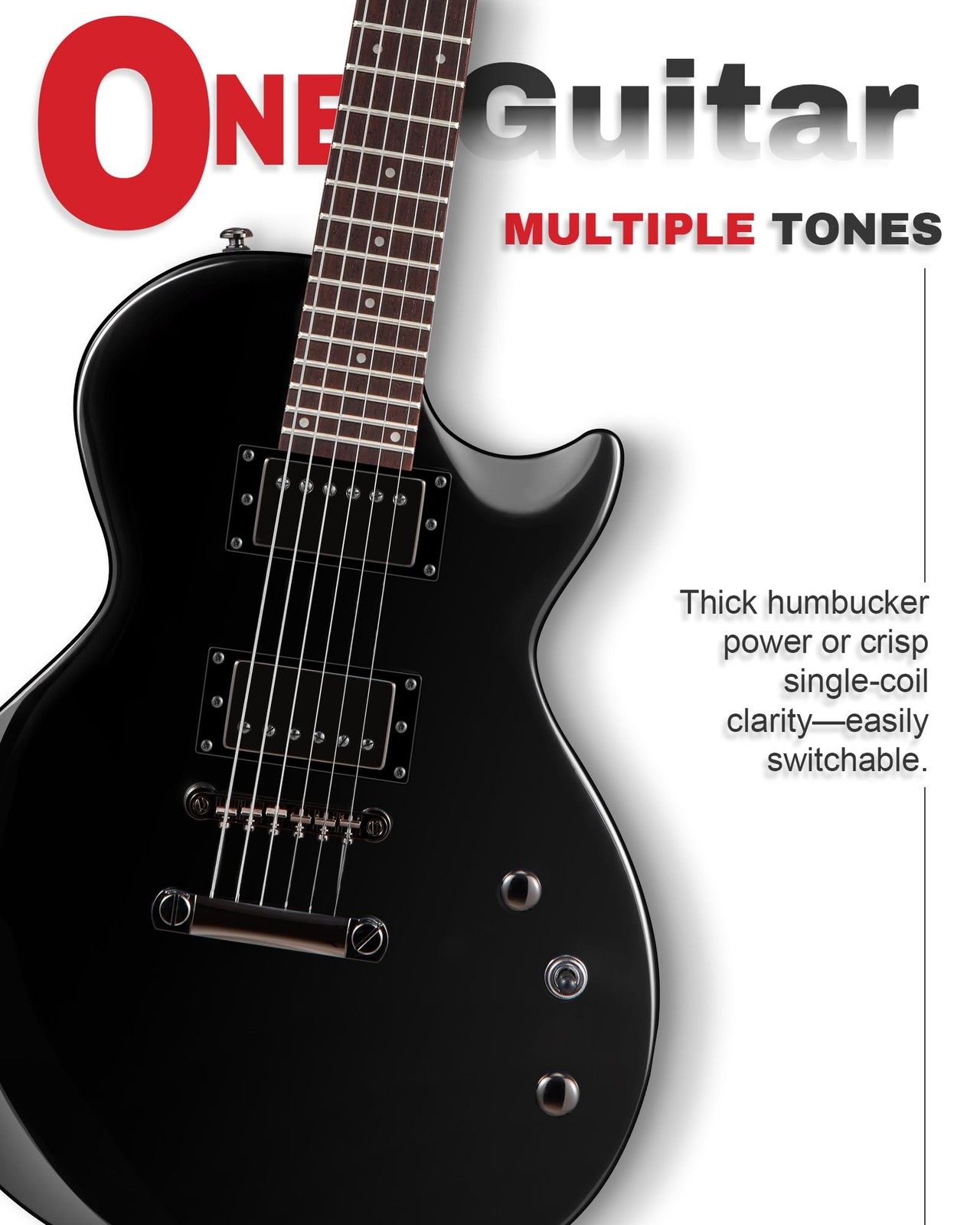 24-Fret Electric Guitar Kit, 40 inch Single Cut (LP Style), Modern Playabilit…