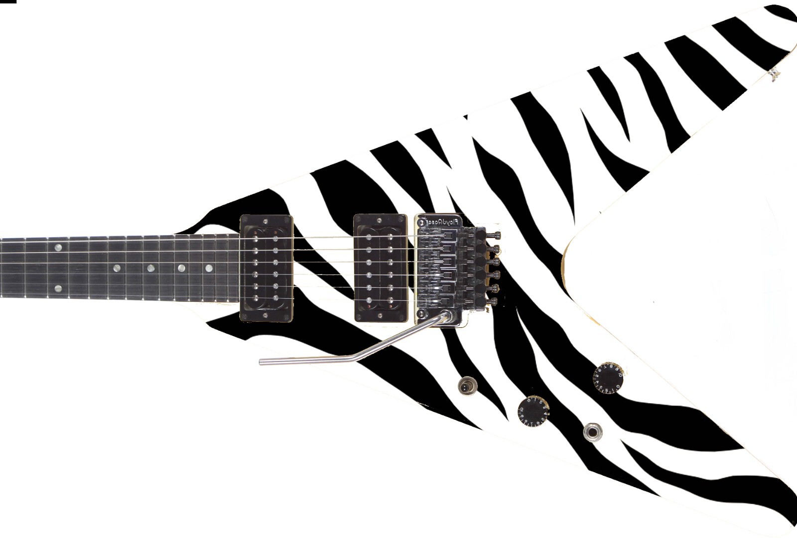 Guitar Skin Wrap Axe Reface LEFT Black and White Tiger Stripe 1230 A