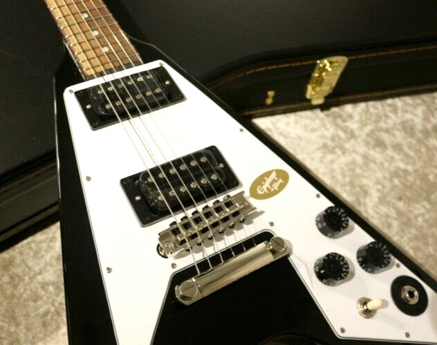 Epiphone Kirk Hammett 79 Flying V Ebony Electric Guitar From Japan