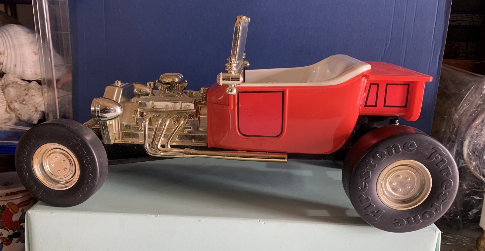 VINTAGE LARGE 16″ TOY PLASTIC CAR FORD T-BUCKET HOT ROD