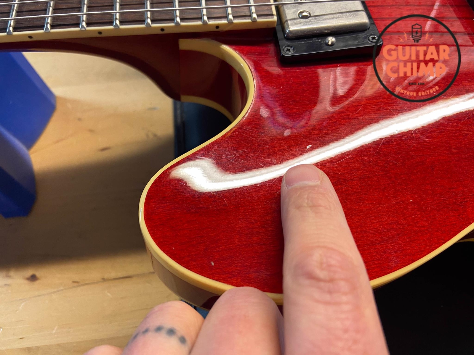 1996 Orville ES-335 Cherry Grinning Dog ’59 Pickups