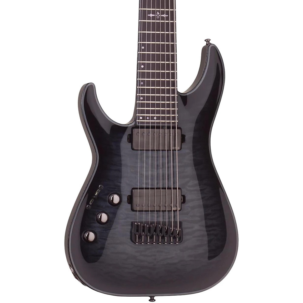 Schecter Hellraiser Hybrid C-8 8 String Left Hnd Electric Guitar Trans Blk Burst