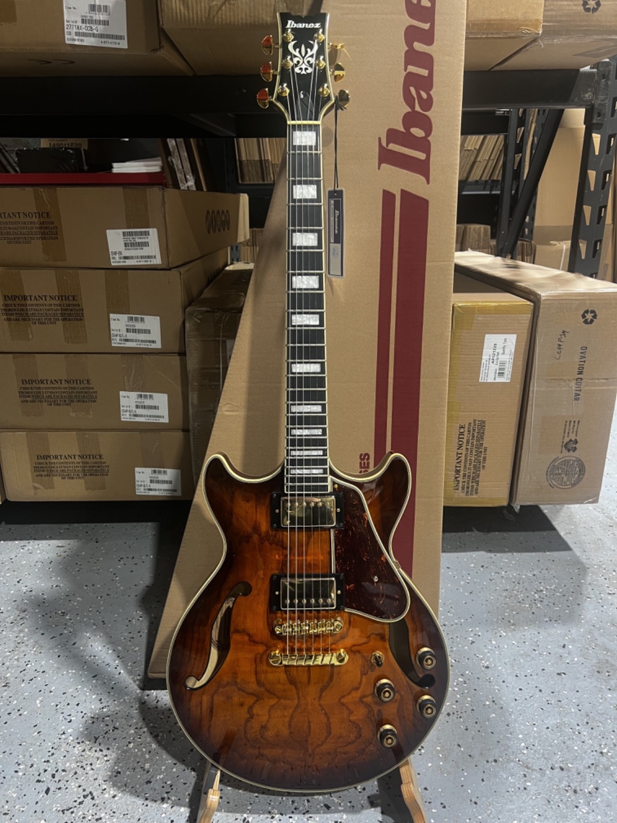 Ibanez Artcore Expressionist AM93QA Electric Guitar – Vintage Violin High Gloss