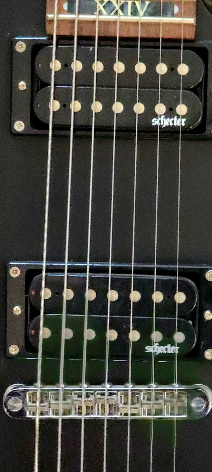 Schecter Diamond Series C-7 Deluxe Satin Black Electric Guitar