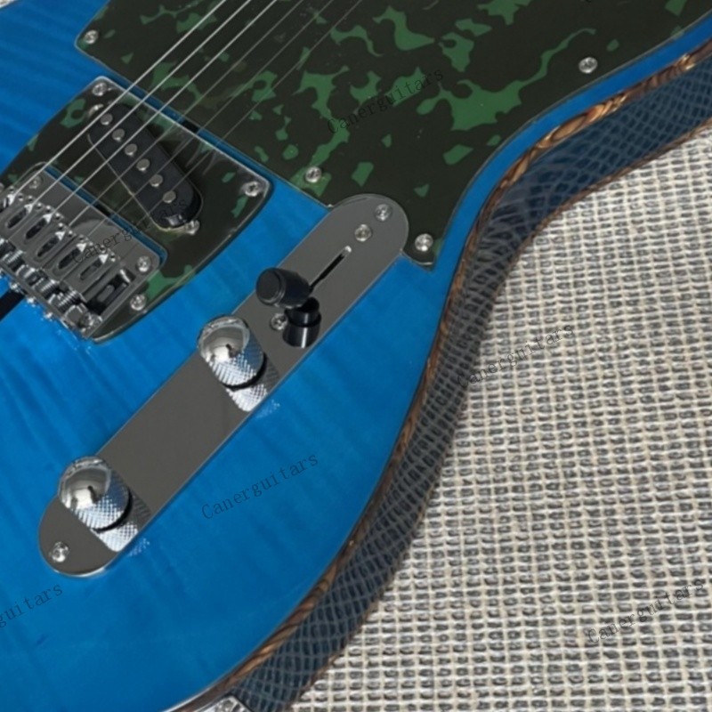 Solid Electric Guitar Maple Fretboard&Neck Chrome Hardware Blue Free Shipping