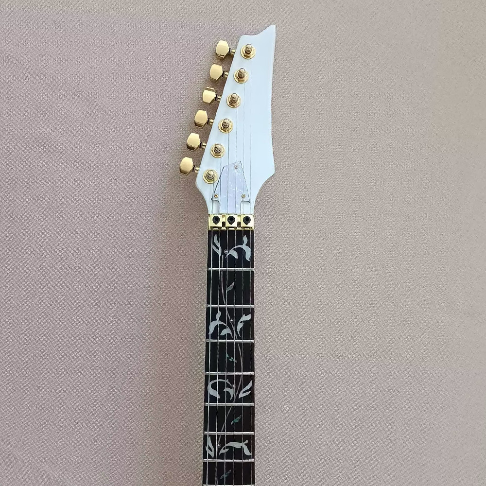 Acrylic Crystal Electric Guitar Rosewood Fretboard Blue Light Abalone Inlay
