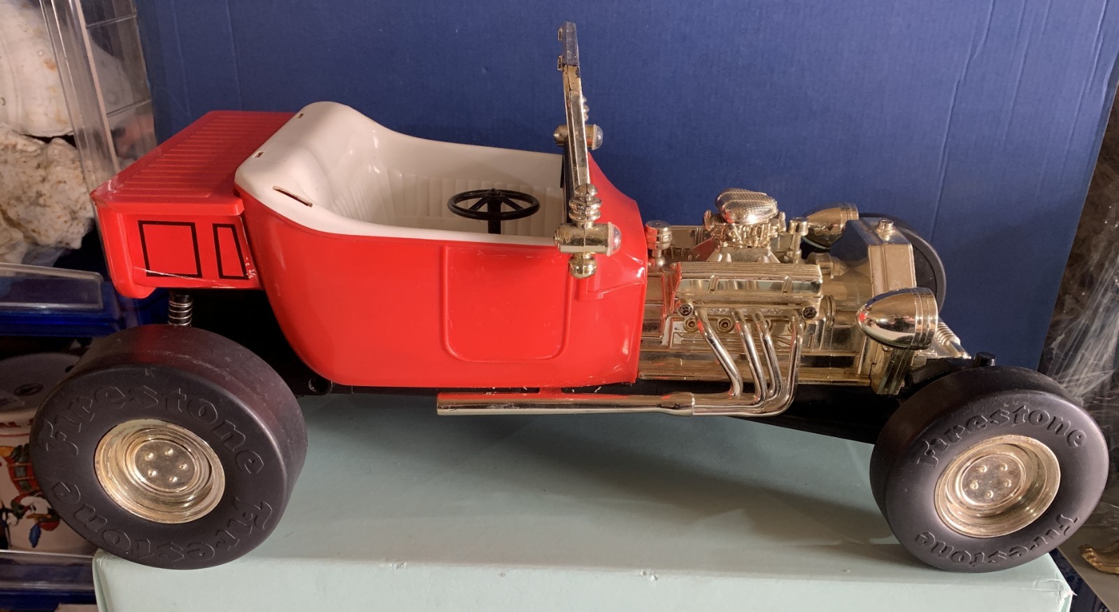 VINTAGE LARGE 16″ TOY PLASTIC CAR FORD T-BUCKET HOT ROD