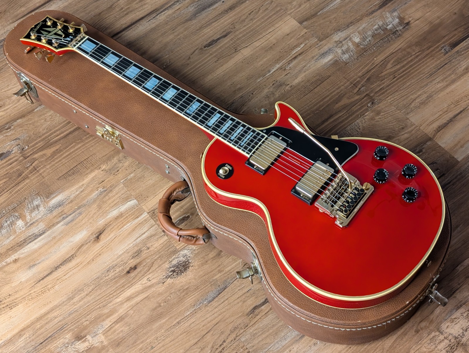 1985 Gibson Les Paul Custom Electric Guitar Ferrari Red Tim Shaw 100% Original
