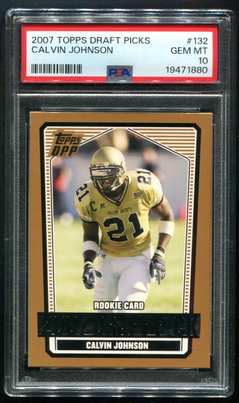 2007 Topps Draft Picks Calvin Johnson RC #132 PSA 10 GEM MINT HOF 💎