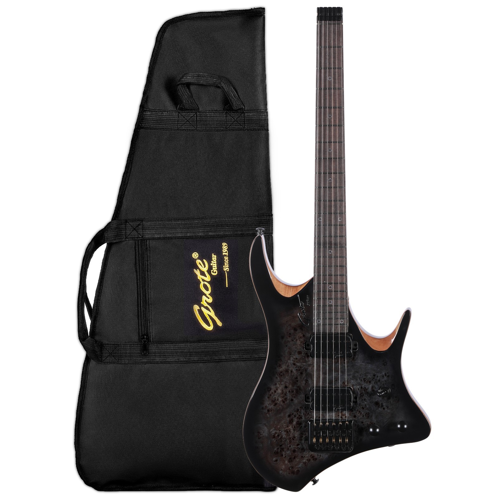 Grote Headless Electric Guitar Lightweight Model (includes gig bag) (Black)