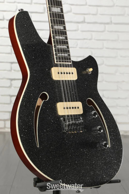 Reverend Airwave 12-string Electric Guitar – Black Sparkle