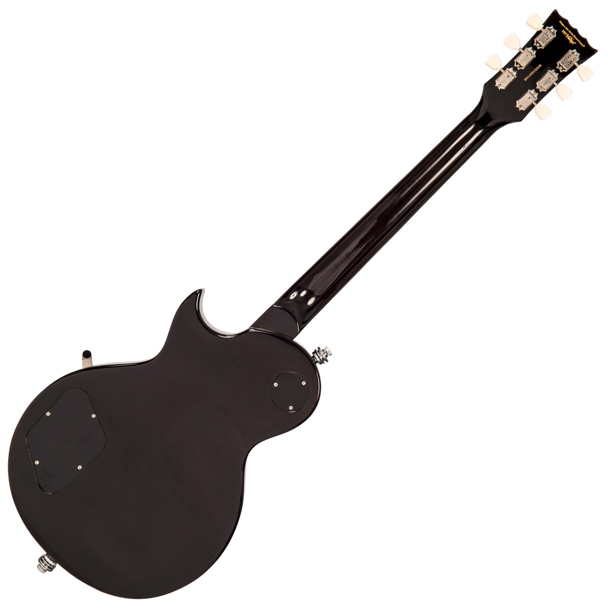 Vintage Reissued Series V100BLB Electric Guitar, Flamed Thru Black W/ Bigsby