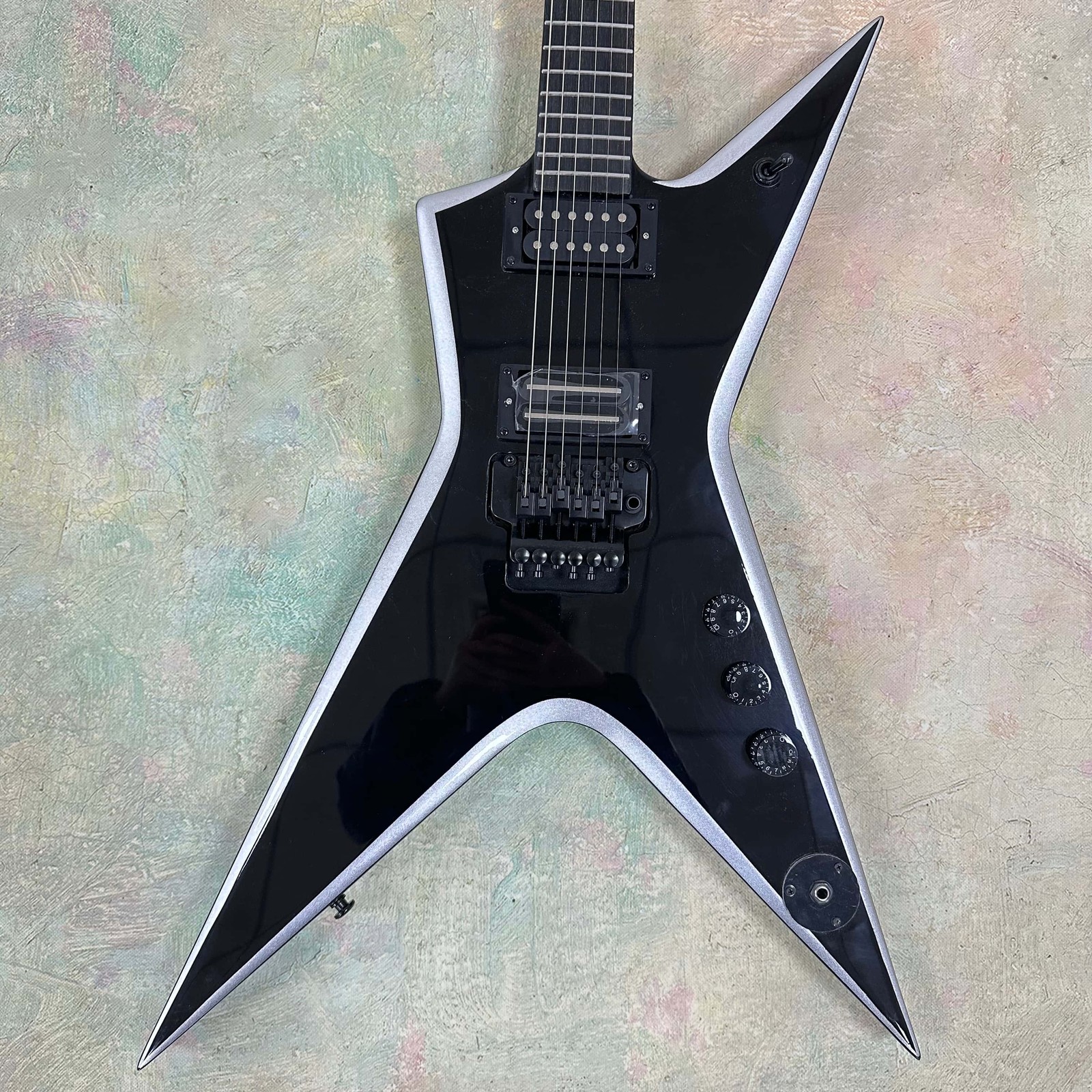 Custom Dimebag Darrell Black Electric Guitar Floyd Rose Tremolo HH Pickup ShipUS