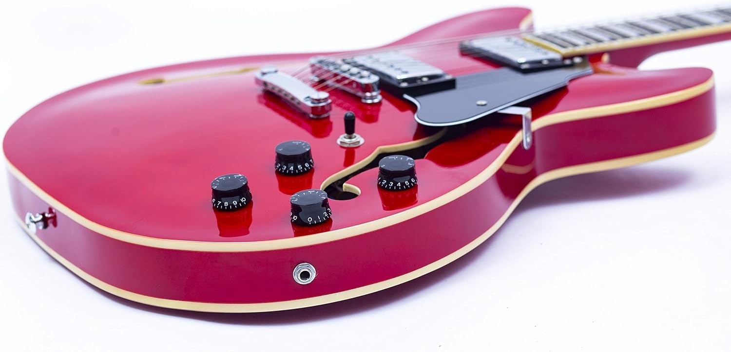 Versatile Red Electric Guitar with P-90 Pickup & Instant Playability Accessories