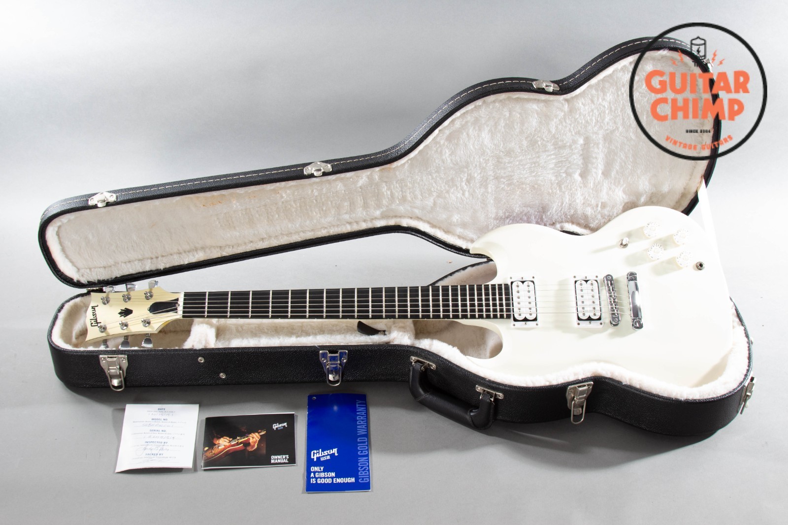 2013 Gibson SG Baritone Alpine White w/ OHSC 27″ Scale