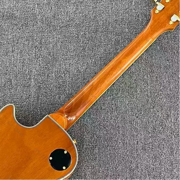 Single Cutaway Guitar Tiger Grain Amber HH Pickups Gold Hardware Free Shipping