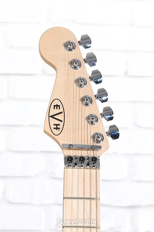 EVH Striped Series Left-Handed Electric Guitar – Red with Black Stripes