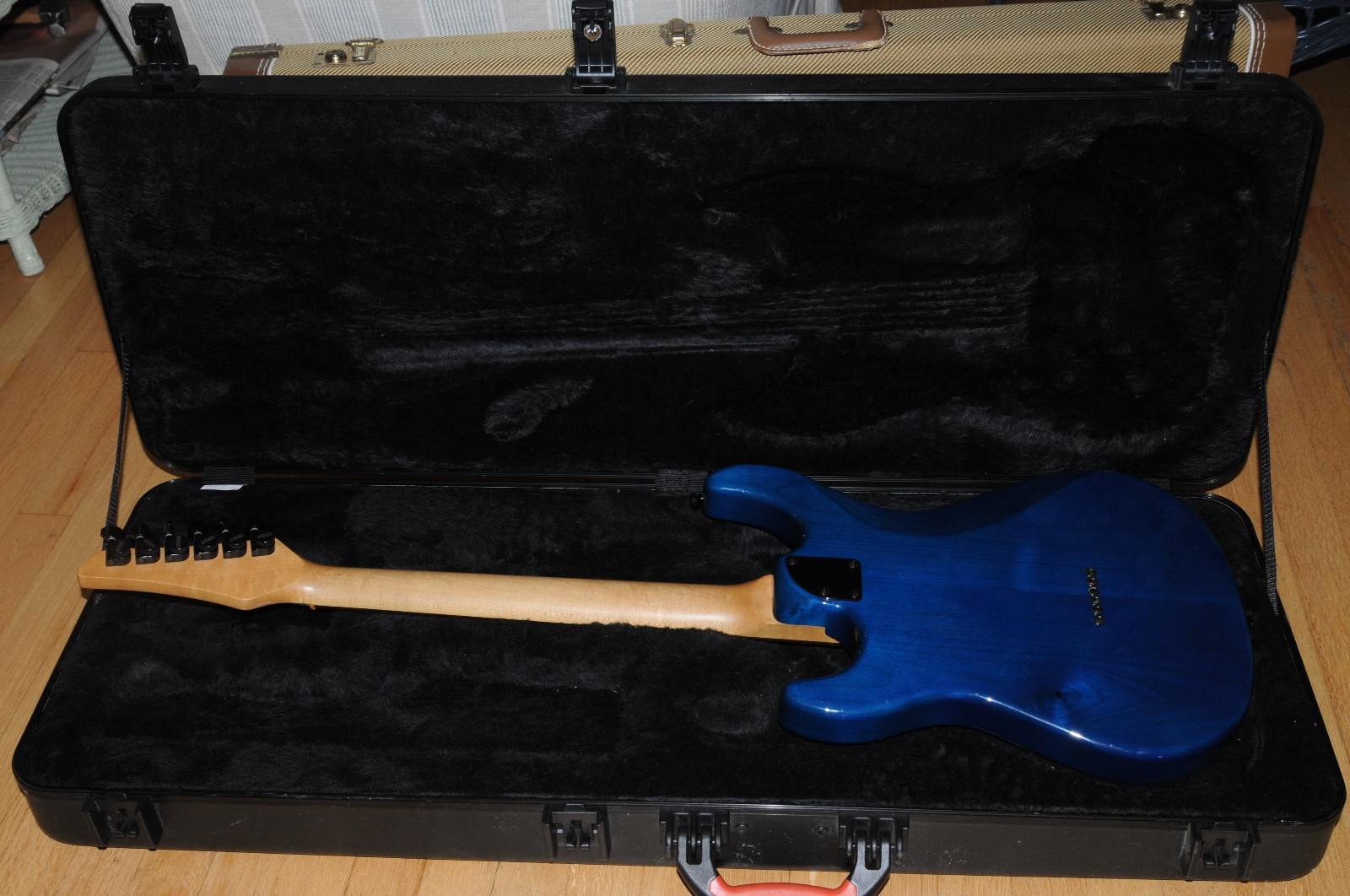 Carvin USA Bolt Strat Style Electric Guitar Translucent Blue Pearloid Pick Guard