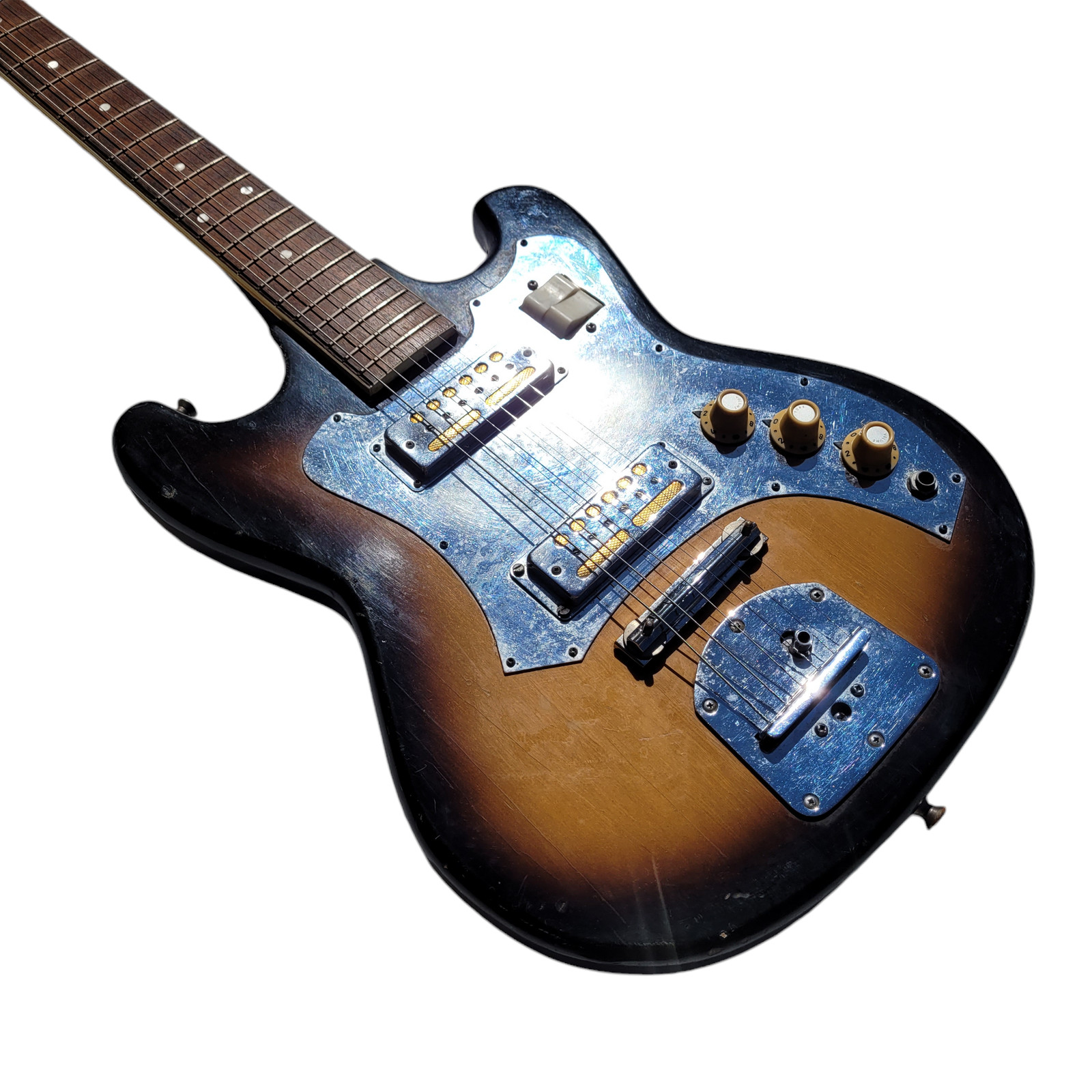 1960s Electric Guitar Sunburst Japan Wooden 6 String Right Handed Wood No Case