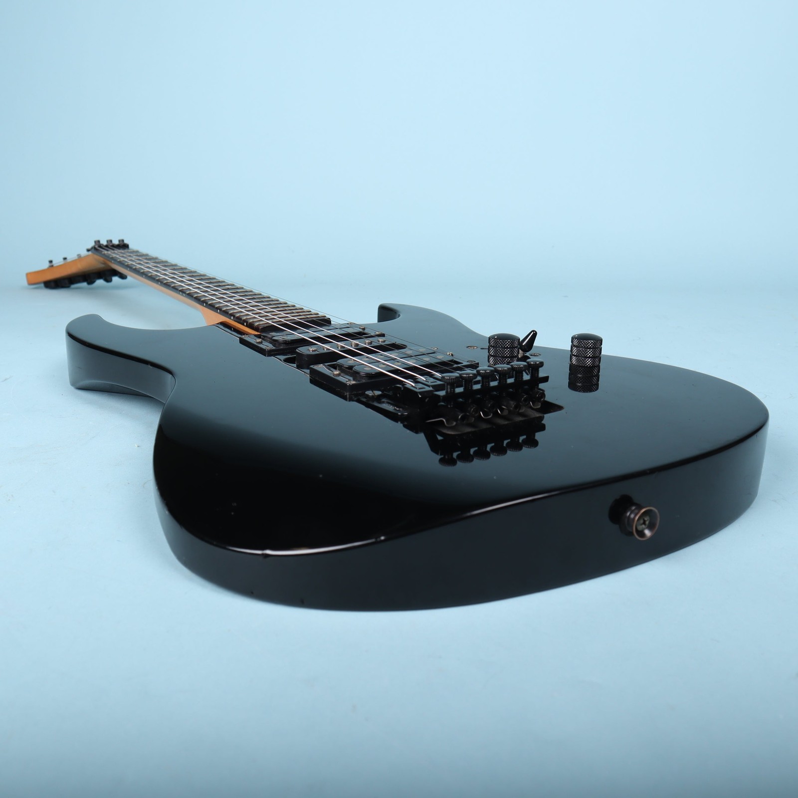 1989 Squier FR-212 Floyd Rose II Black Korea Reverse Headstock RARE HM