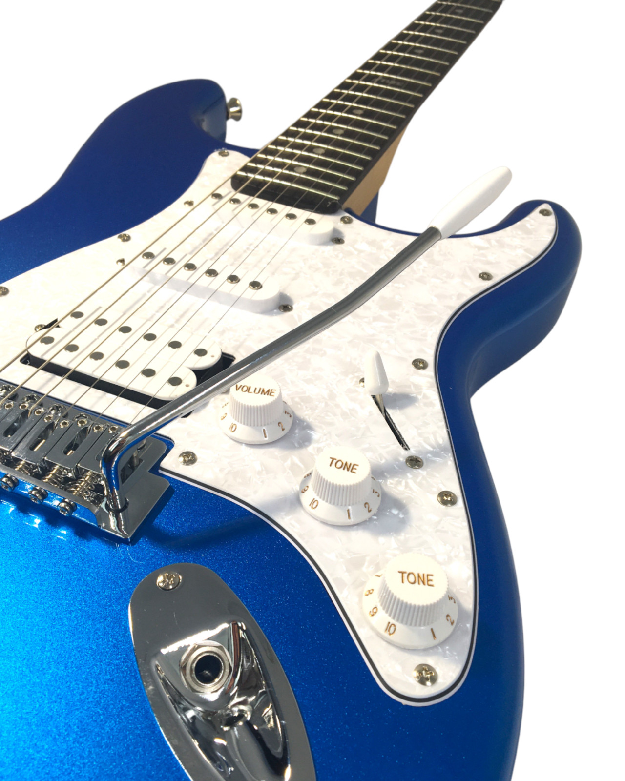 Haze E-211MBL Solid Body, Double Cutaway Electric Guitar +Bag, Amp, Stand, Strap