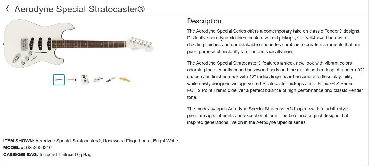 Fender Aerodyne Special Stratocaster 2023 MIJ Bright White Brand NEW & Hard case