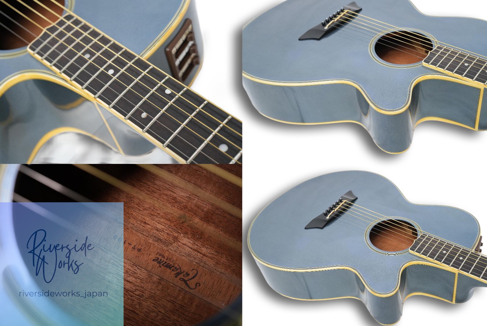 TAKAMINE PT-108 Blue Metallic 80s Japan Electro-Acoustic with Hard Case