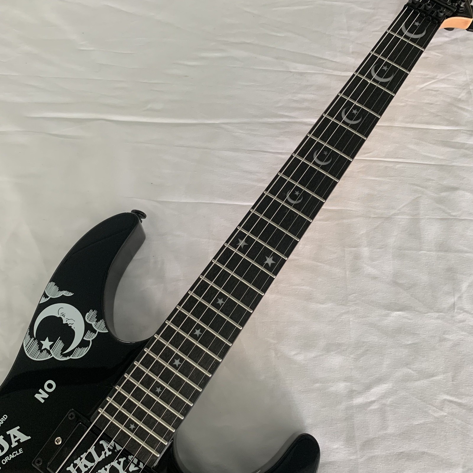 Ledux Electric Guitar H-H Pickups Double Tremolo Black Finish Black HW Cutaway