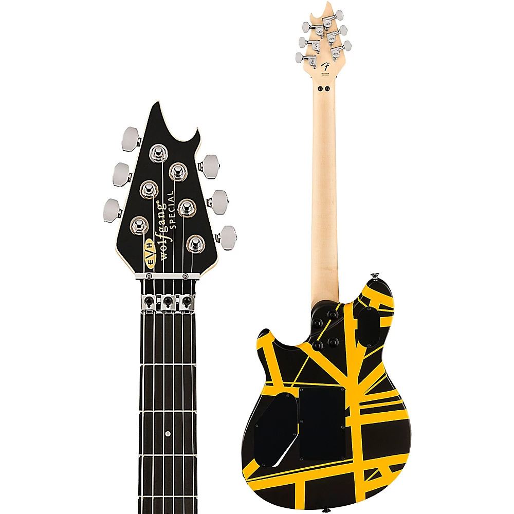 EVH Wolfgang Special Satin Striped Electric Guitar Satin Black and Yellow
