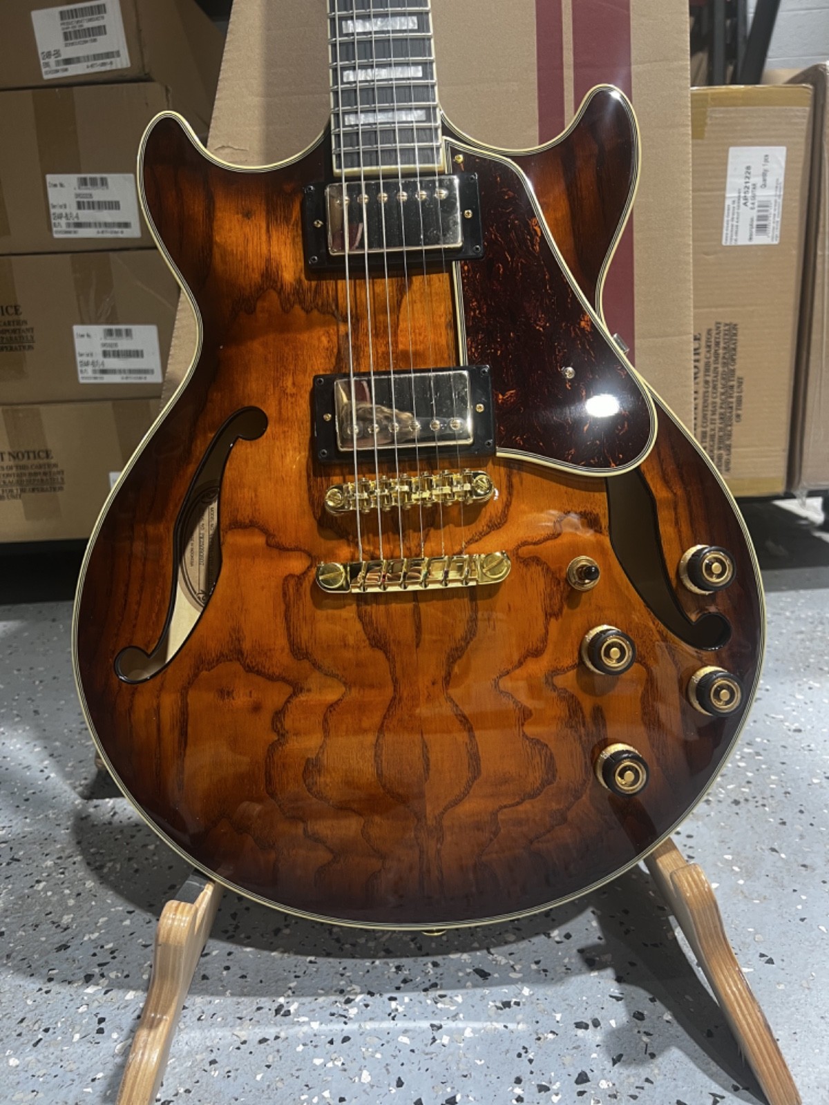 Ibanez Artcore Expressionist AM93QA Electric Guitar – Vintage Violin High Gloss