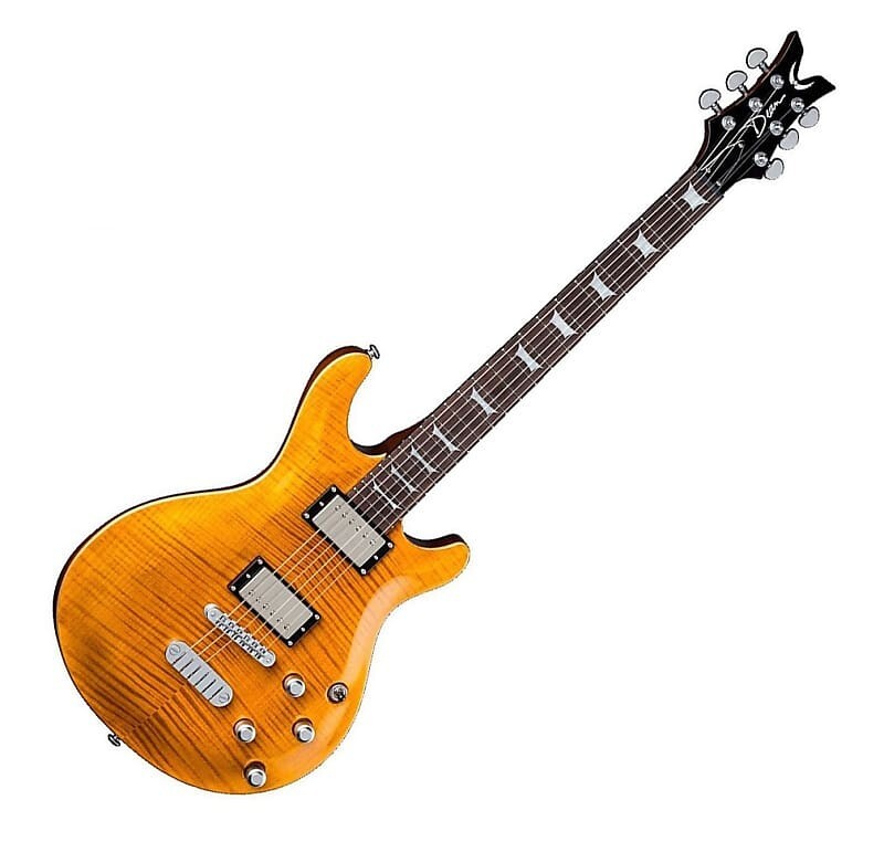 Dean Icon Flame Top Trans Amber arched Top DMT Series Nostalgia Electric Guitar
