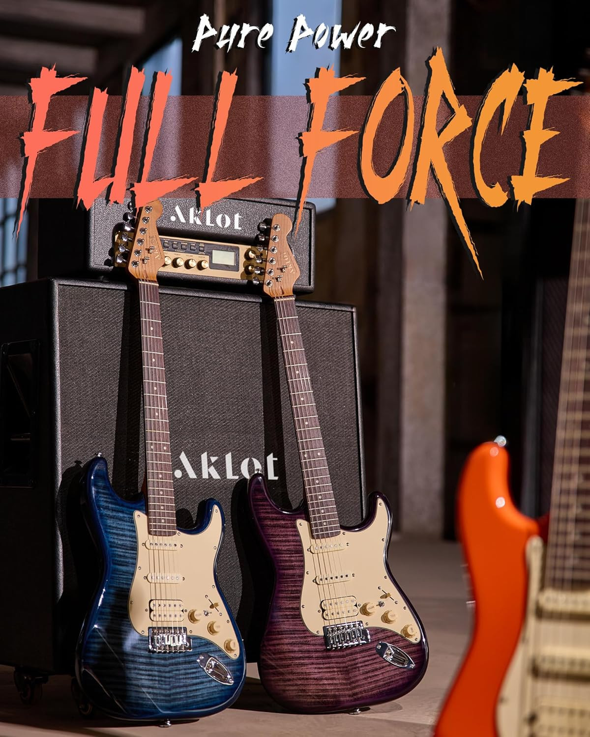 Stryde Electric Guitar with Coil-Split: Roasted Maple Neck, Flame Maple Graphic