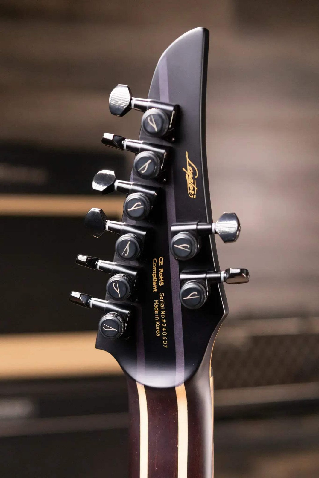 Legator N8FX-BW 8-String Multi-Scale Electric Guitar – Black Widow with Gig Bag
