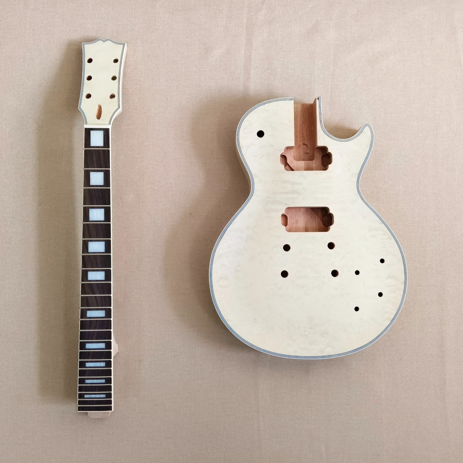 DIY Electric Guitar Kit gold parts Rosewood Fretboard Quilted Top Mahogany Body