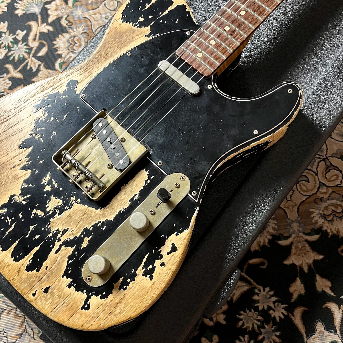 Xotic Xtc-1 Black Mh Super Heavy Aged Ash / 4A Roasted Flame Maple Rose Wood Saf