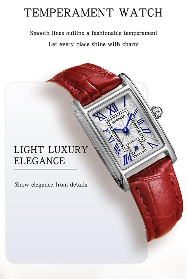 Sanda 1116 New Fashion 2023 Elegant Design Rectangle Dial Water Resistant Quartz
