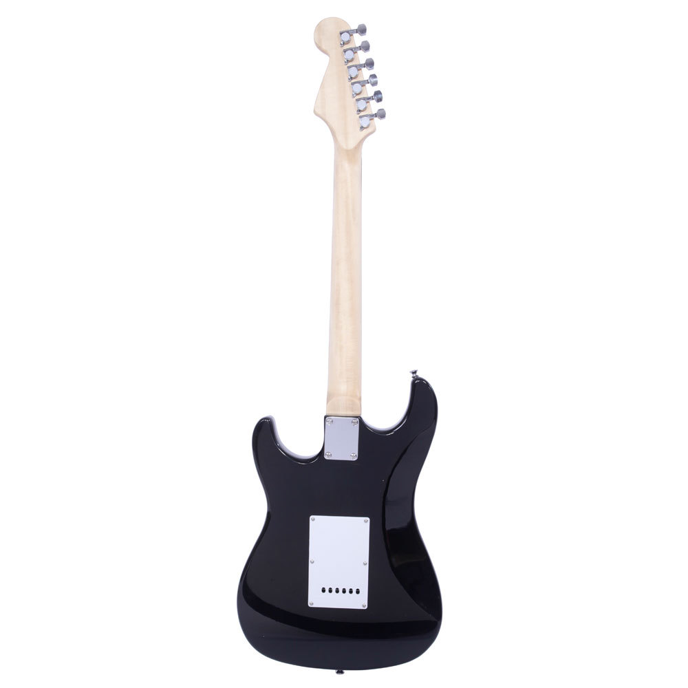 US Black &White Fingerboard ST Electric Guitar With Accessories &Bag Tremolo Arm