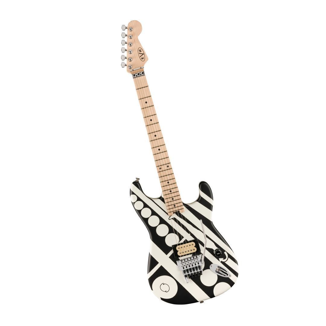 EVH Striped Series Circles 6-String Electric Guitar White and Black