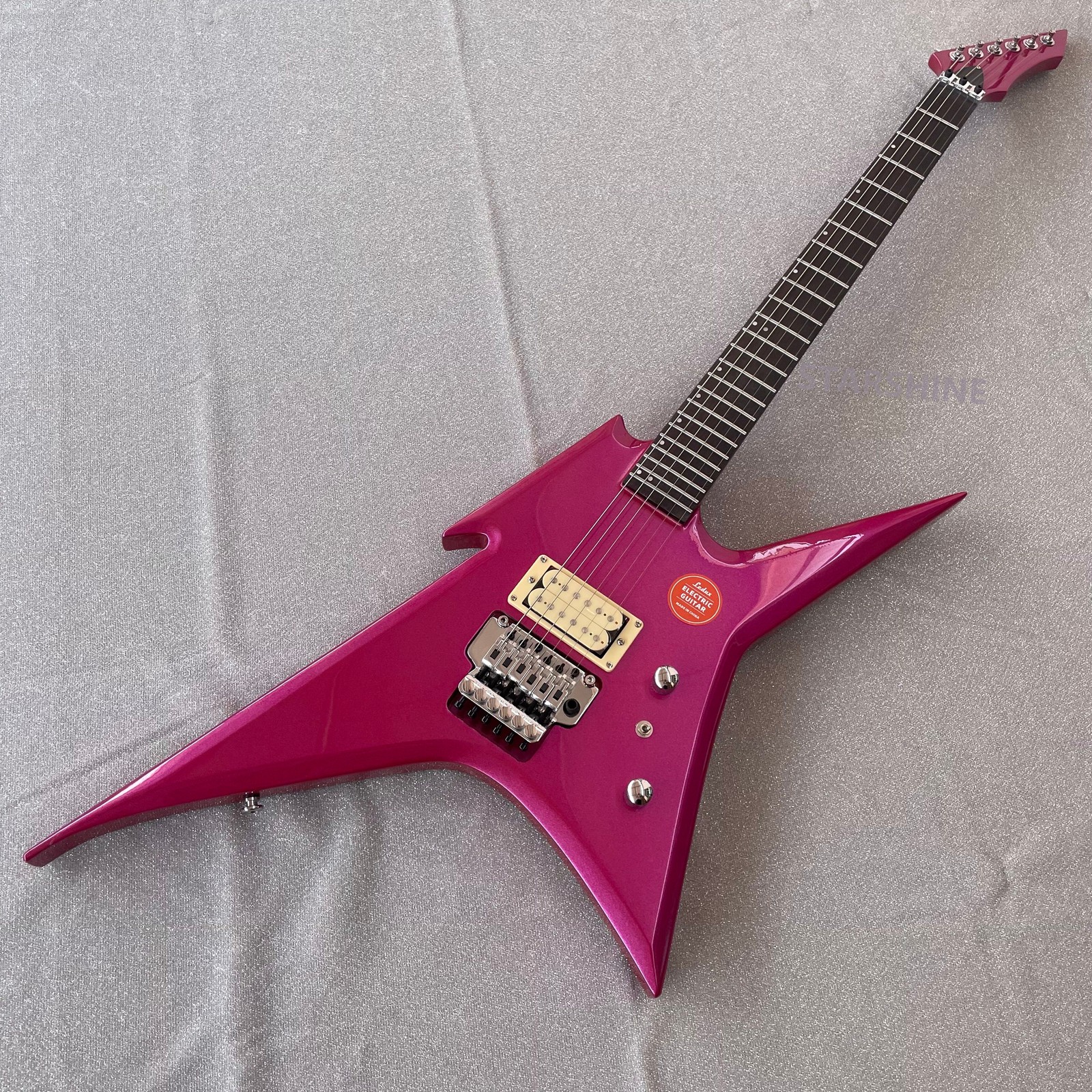 Metallic top Electric Guitar FR Bridge Stainless Rounded Fret dot inlay fast