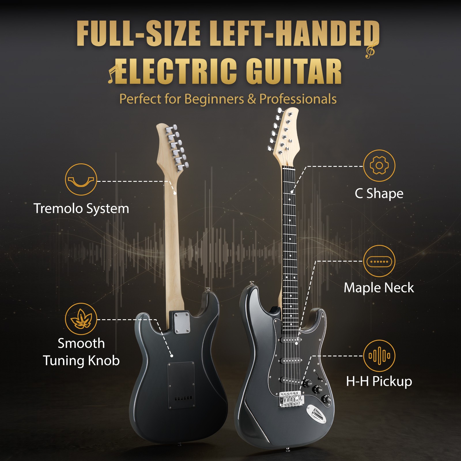 Electric Guitar 39” Beginner Electric Guitar Kit /w Amp for Student with Gig Bag