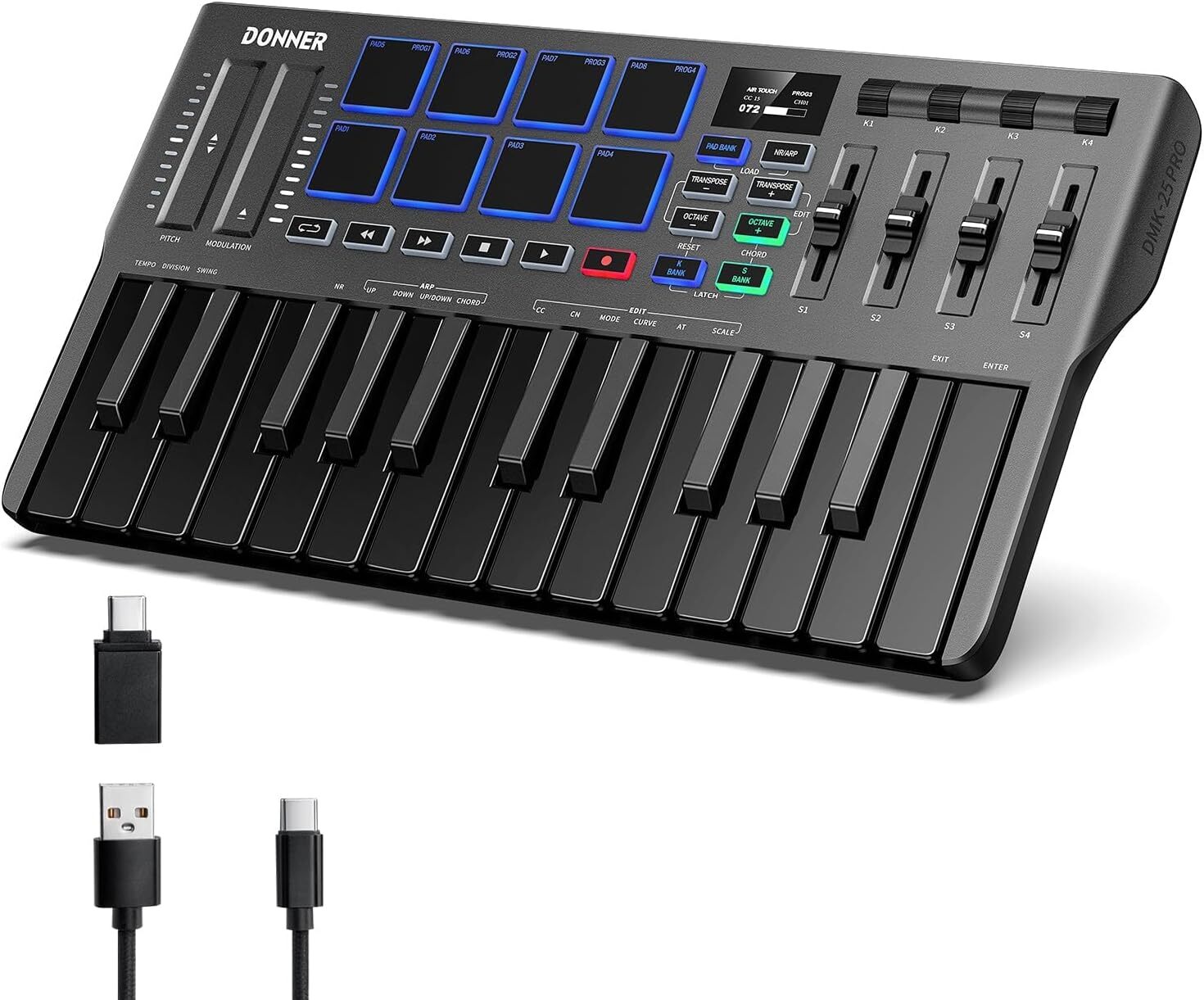 Donner DMK-25 Pro USB MIDI Keyboard Controller + DAW Software 40 Teaching Course