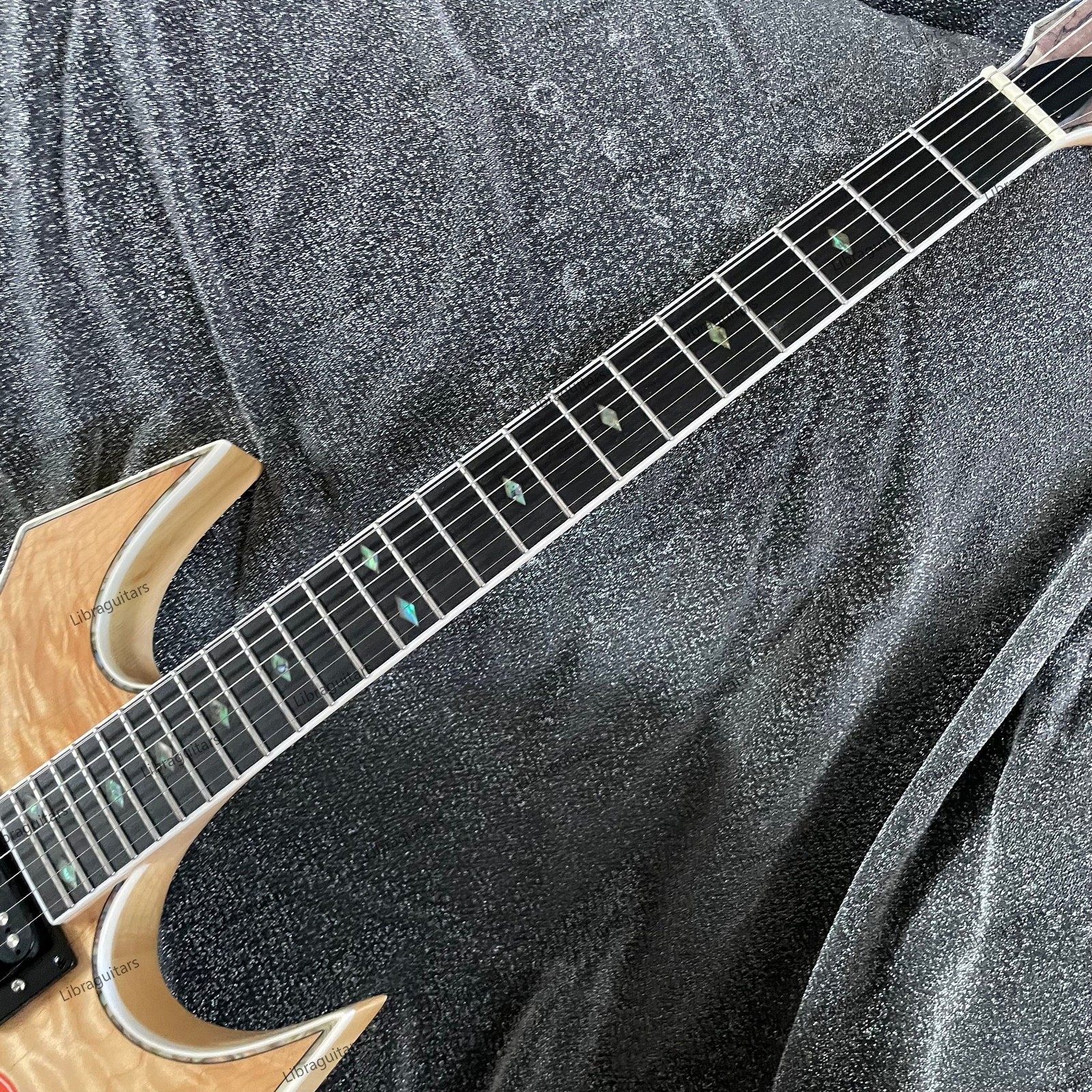 Electric Guitar Bone Nut Stainless Rounded Fret Edge Spalted Maple Top Veneer