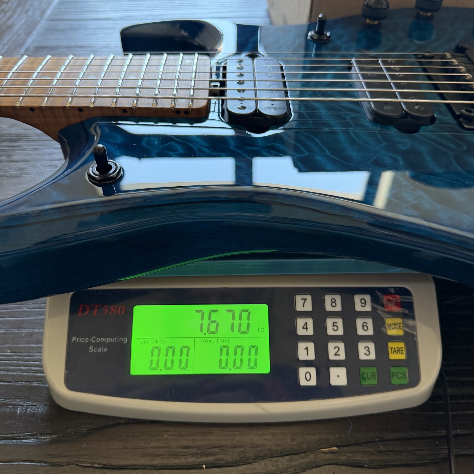 Ernie Ball Music Man JP15 7-String Electric Guitar – Ultramarine Quilt