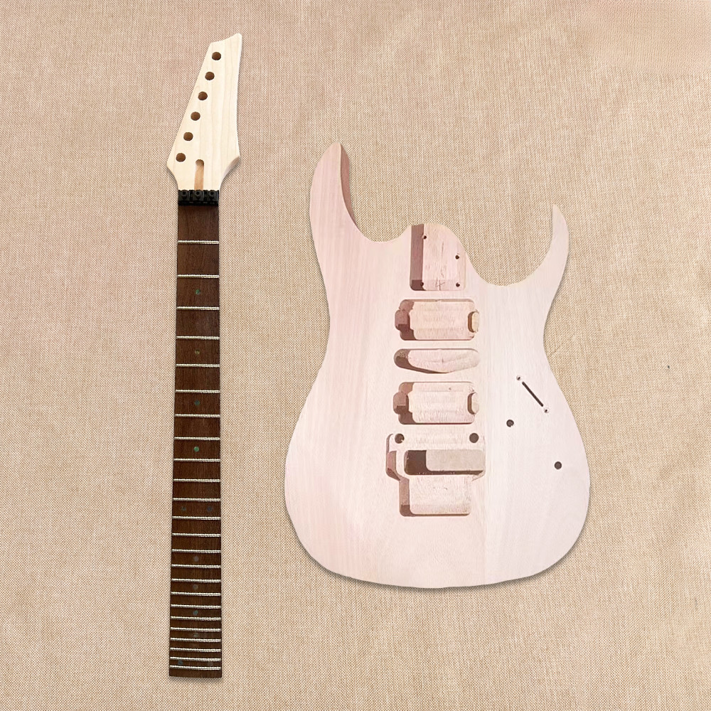 6String DIY Electric Guitar Kit Mahogany Body Rosewood Fretboard bolt-on BK part