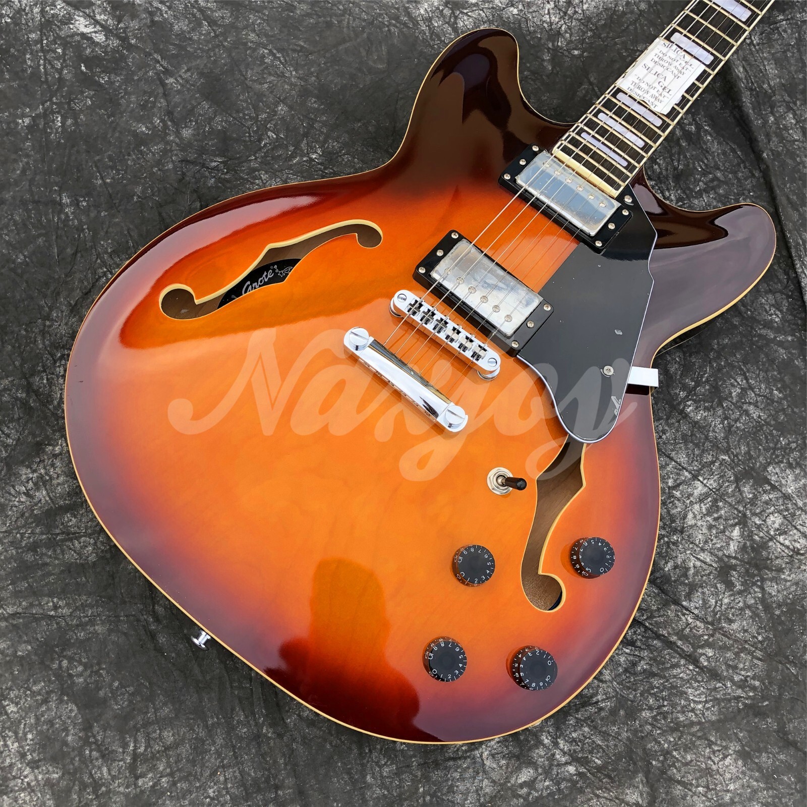Grote Sunburst Maple Electric Guitar Semi Hollow F holes Archtop Jazz Guitar