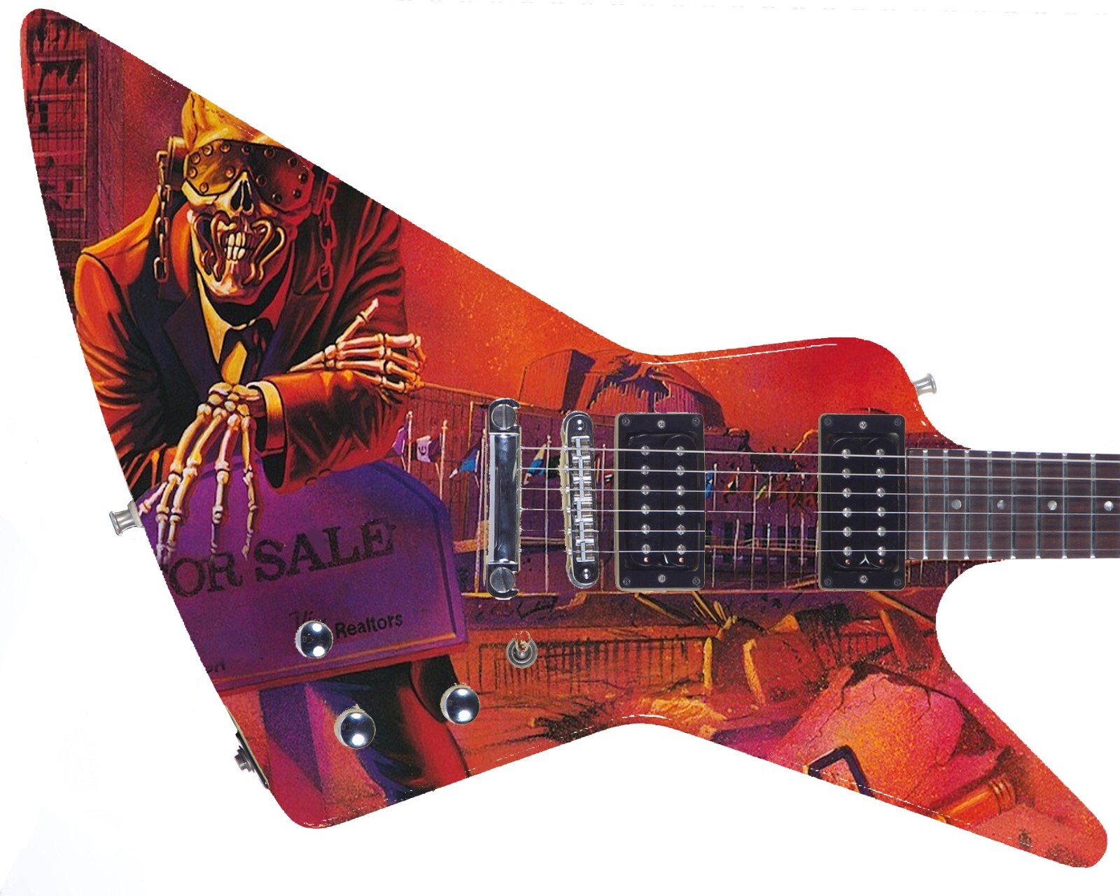Guitar Skin Axe Wrap Re-skin Metal Rock Megadeath 18″ X 27″ Peace Sells 1221