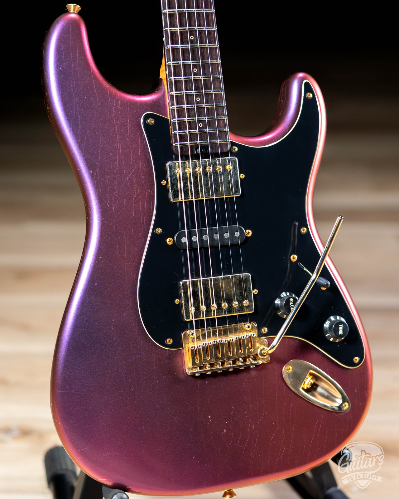 Shabat Lynx HSH Alder S-Style w/ Flame Roasted Maple & Rosewood –Cosmic Amethyst